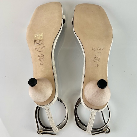 NEW BY FAR BEIGE LINEN HEELS - Picture 13 of 15